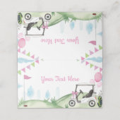 Golfpartij Roze Meisje Verjaardagsplaatskaart (Buitenkant ongevouwen)