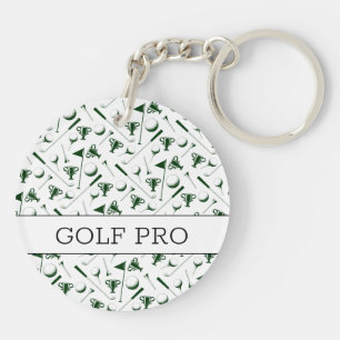 Golfpatroon Golf Pro Keys groen wit zwart Sleutelhanger