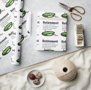 Golfpensioen golfbaan golfer cadeaupapier