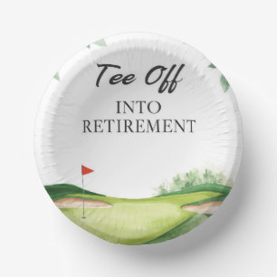 Golfpensioen op Putting Green Papieren Kommen