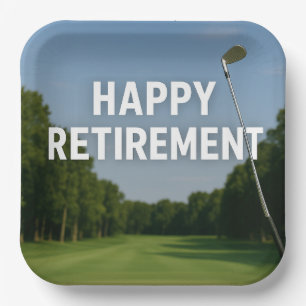 Golfpensioen voor golfer papieren bordje