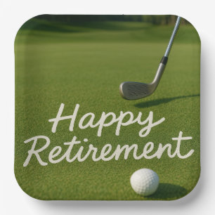 Golfpensioen voor golfer papieren bordje
