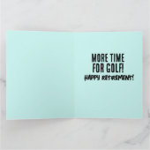 GOLFPENSIONERING GOLFER WENSKAARTEN BEDANKKAART (Binnen)