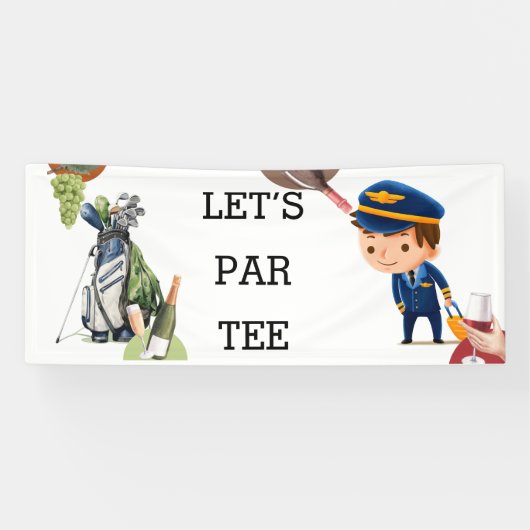 Golfpiloot Let's par T-shirt Spandoek (Horizontaal)