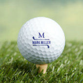 Golfplayer Cool & Custom Blue Monogram Golfballen (Insitu Shirt)