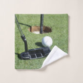 Golfputter die deel op het groen merken, bad handdoek (Wasdoekje)