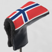 Golfputter Hoesje met Noorse vlag Golfheadcover (3/4 voorkant)