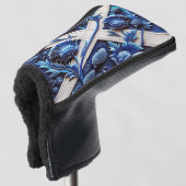 Golfputter Hoesje met Scottish Thistles Design Golfheadcover (3/4 voorkant)