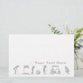 Golfreis: Van T-shirt naar groen Briefpapier (Staand voorkant)