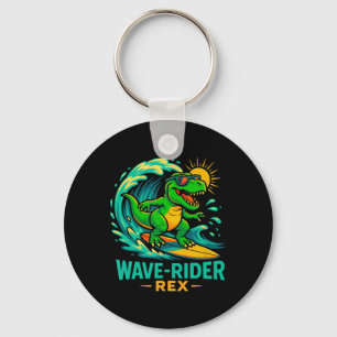 Golfrijder Rex Grappige Surfende Dinosaur T-rex Zo Sleutelhanger