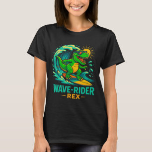 Golfrijder Rex Grappige Surfende Dinosaur T-rex Zo T-shirt