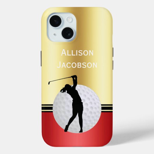 Golfsilhouet Golfer, Bal personaliseren Case-Mate iPhone Case (Achterkant)