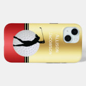 Golfsilhouet Golfer, Bal personaliseren Case-Mate iPhone Case (Achterkant (horizontaal))