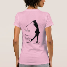 Golfsilhouet, Vrouw, naam, tekst T-shirt