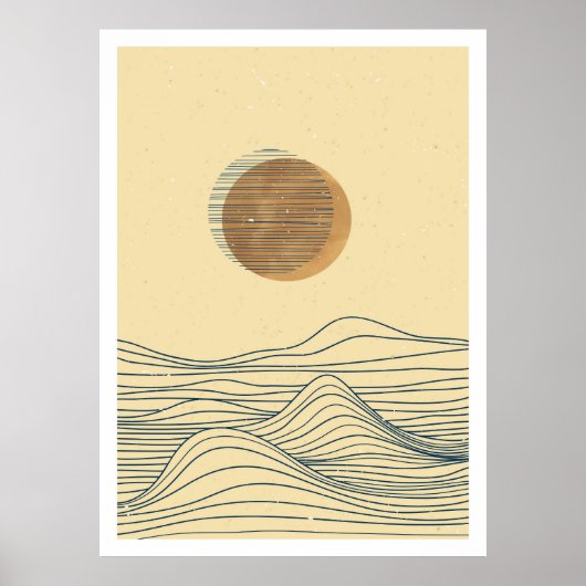 Golfslag landschap poster (Voorkant)