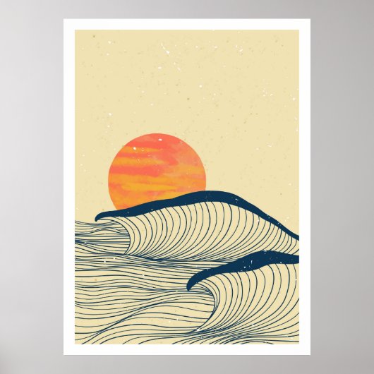Golfslag landschap poster (Voorkant)