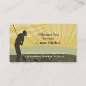 Golfspel in de Sunshine Golf Player Coach Visitekaartje (Achterkant)