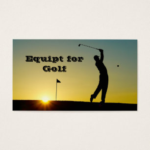 Golfspeler bij Zonsondergang Visitekaartje