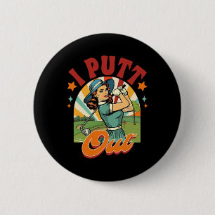Golfspeler Golfer Golfclub Par Afslaan Tijdsdeel I Ronde Button 5,7 Cm