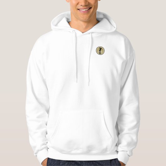 Golfspeler Golfer Sport Pro Monogram Goud Zwart Hoodie (Voorkant)
