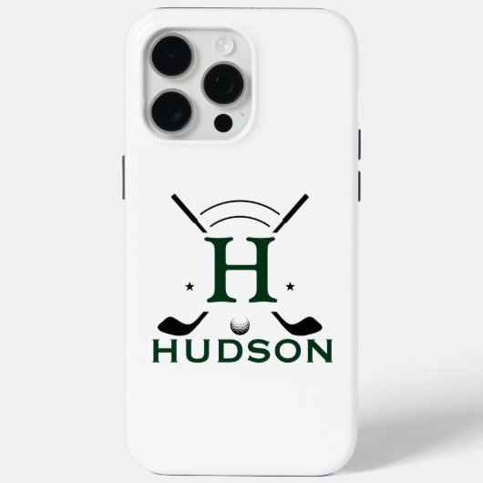 Golfspeler Initiaal Naam Aangepaste Monogram Case-Mate iPhone Case (Achterkant)