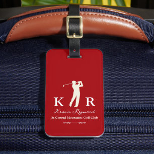 Golfspeler Klassiek Rode Golfers Bagagelabel