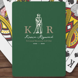 Golfspeler Klassieke Golfer Groen Pokerkaarten