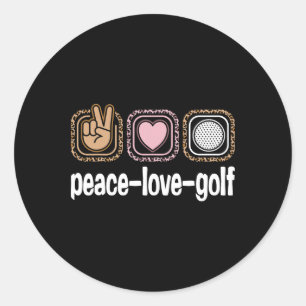 Golfspeler Luipaardprint Vrouwen Meisjes Kinderen  Ronde Sticker