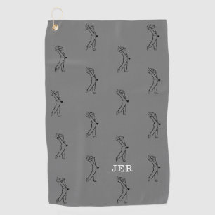 Golfspeler Monogram Pro Sportuitrusting Grijs Zwar Golfhanddoek