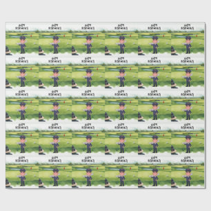 Golfspeler Piloot pensioen  Cadeaupapier