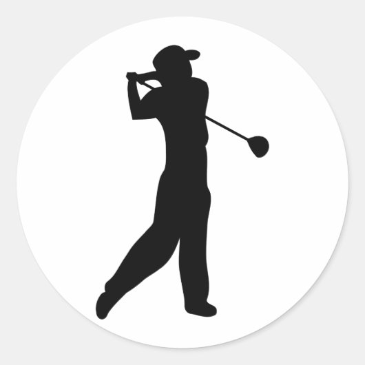 golfspeler ronde sticker (Voorkant)