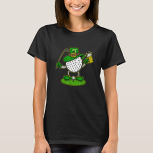 Golfspeler Shamrock Golf St. Patricksdag Golfbal T-shirt