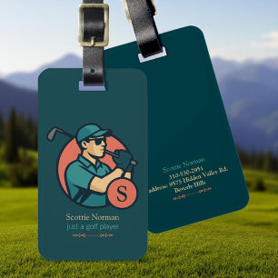 Golfspeler Travel Modern Retro Bagagelabel