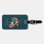 Golfspeler Travel Modern Retro Bagagelabel (Voorkant horizontaal)
