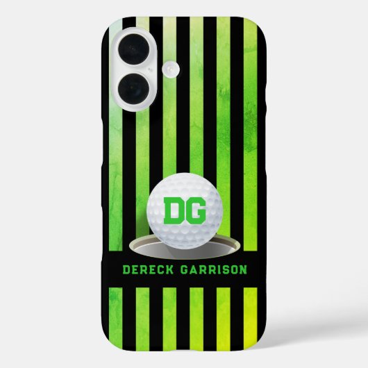 Golfspeler | Verse groene Initialen Case-Mate iPhone Case (Achterkant)