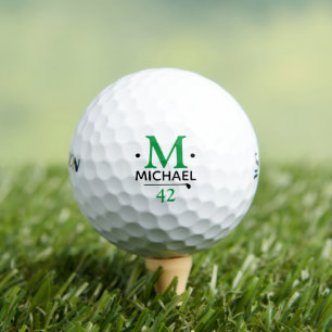 Golfspeler's Custom Groene Monogram Golfballen