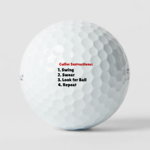 Golfspelers Instructies 1. Slaan 2. Schelden 3. Zo Golfballen