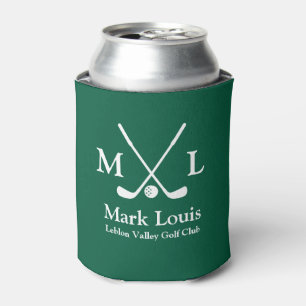 Golfspelers Monogram Gepersonaliseerd Groen Blikjeskoeler