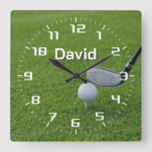 golfsport | gift vierkante klok (Voorkant)