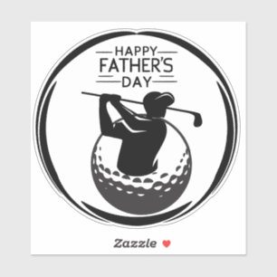 Golfsvinger bal van man: Gelukkige Vaderdag Sticker
