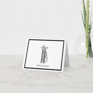 Golftas Golfen Sport Golfer Custom Opgevouwen Notitiekaartje