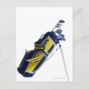 Golftas met knuppels op witte achtergrond briefkaart