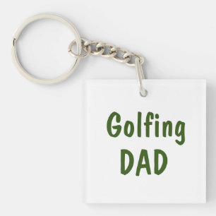 Golftekst op wit sleutelhanger