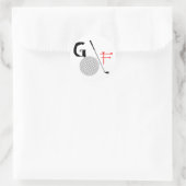 golftekst ronde sticker (Tas)