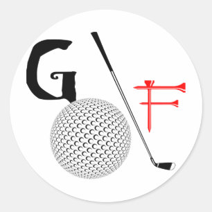 golftekst ronde sticker