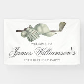 Golfthema 90e verjaardagsfeestje Welkom Spandoek (Horizontaal)