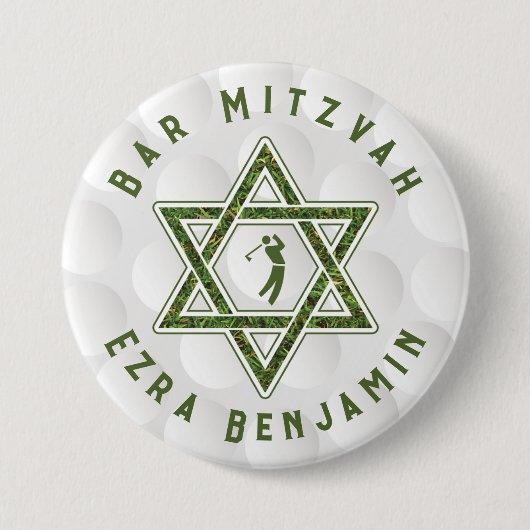 Golfthema Golfbar Mitzvah Ronde Button 7,6 Cm (Voorkant)