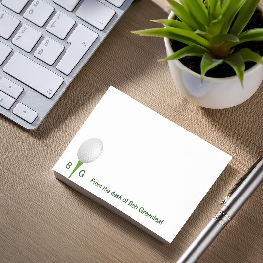 Golfthema Monogram Sticky Notitieblokken Post-it® Notes
