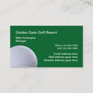 Golfthema, professioneel ontworpen visitekaartje
