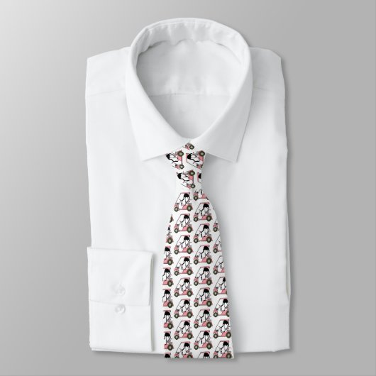 Golfthema Roze Flamingo patroon Stropdas (Gebonden)